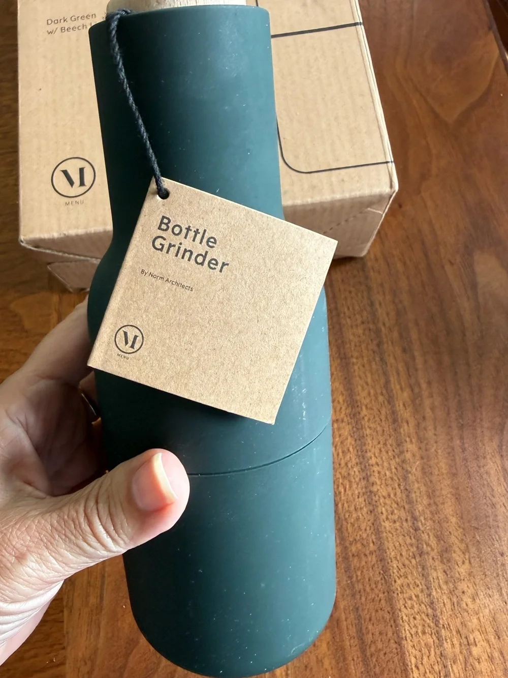 Menu Design/Audo Copenhagen Bottle Grinders w/ Beech Lids - Dk Green